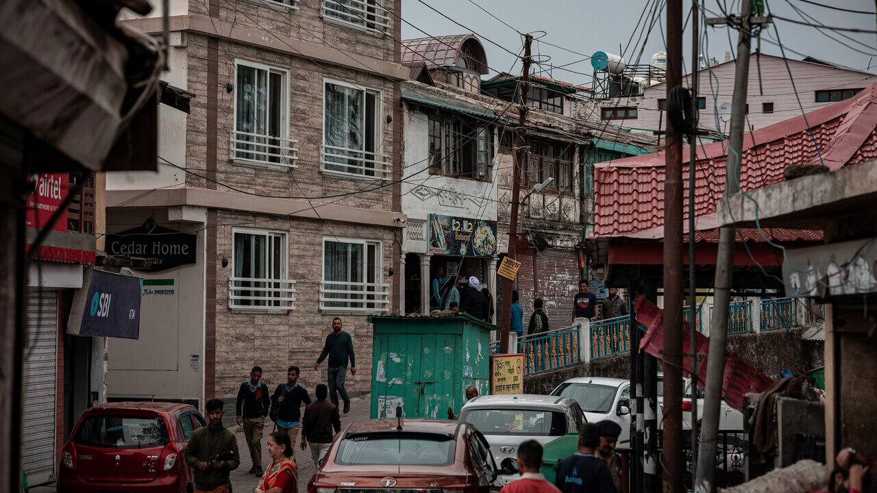 a busy street in a town in chakrata