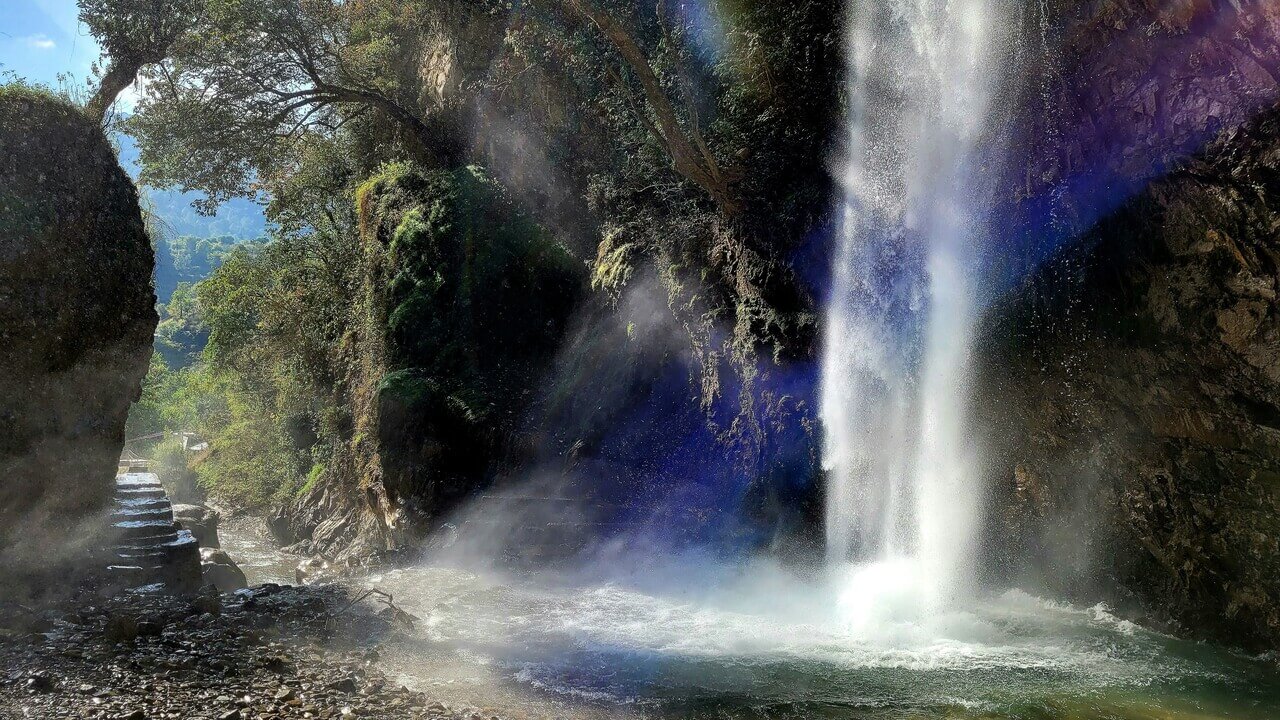 beautiful waterfall in chakrata